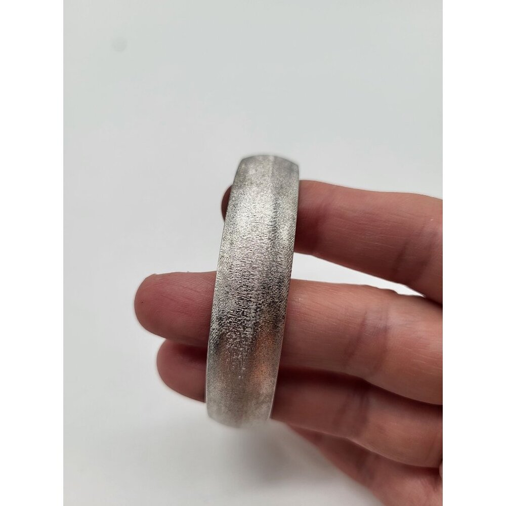 MONET Women's Silver Tone Bangle Bracelet Brushed Textured Vintage Classic - Picture 2 of 7